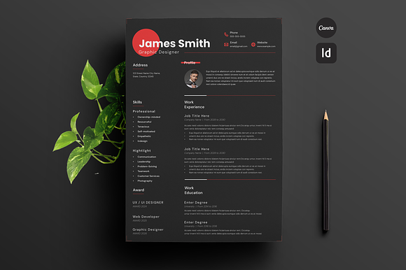 Black & Neutral Resume Template preview 4