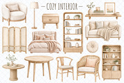 Cozy Home Clipart: 50 PNG Set, a Decorative Illustration by Whimsy Brush Studio (Thumbnail 2 of 7)