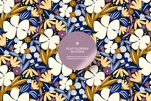 Flat Flowers Wallpaper