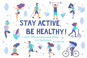 Stay active, be healthy!, a Healthcare Illustration by SvetaDraws (Thumbnail 1 of 5)