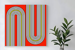 Yellow Arch Geometric, a Decorative Illustration by Sharon Schwalbe