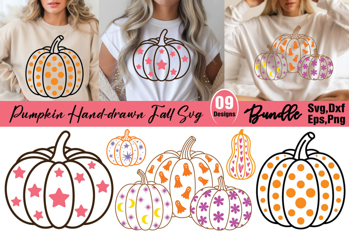Pumpkin Hand-drawn Fall SVG sublimat, an Object Graphic by DollarSmart