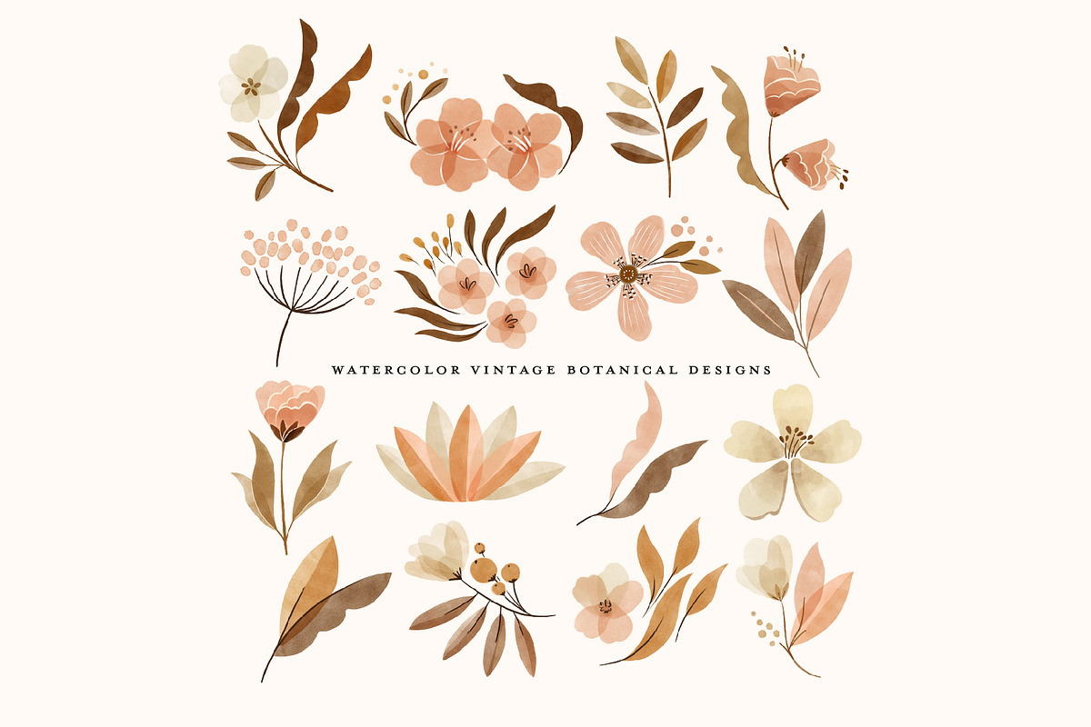 watercolor vintage flower clipart, an Illustration by beatriceviyiwi (Photo 2 of 2)