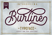 Burline Typeface, a Script Font by Secondivison Supply (Thumbnail 1 of 6)
