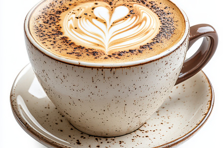 Realistic cappuccino coffee with lat, a Food & Drink Photo by Pixeness