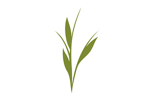 Stylized single green plant stem, an Object Illustration by okskukuruza