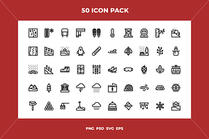 Winter nature icons, an Outline Icon by Wencory