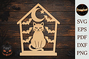 Halloween Black Cat SVG, a Seasonal Illustration by DreamPrint404 (Thumbnail 3 of 3)