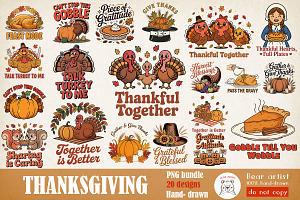 Thanksgiving Sublimation PNG Bundle, an Object Graphic by GlitterCraft