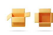 3D Set of open cardboard box icons, an Object Illustration by Abscent (Thumbnail 3 of 3)