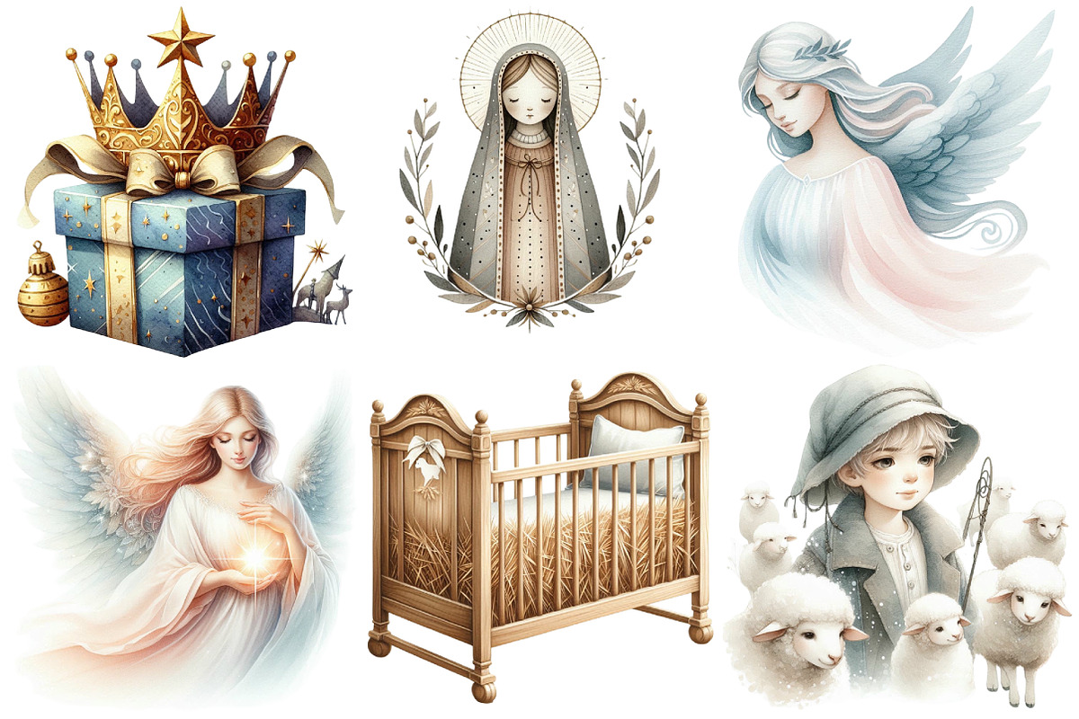Scandi Nativity Christmas Clipart, an Illustration by Pixels.Craft (Photo 3 of 7)