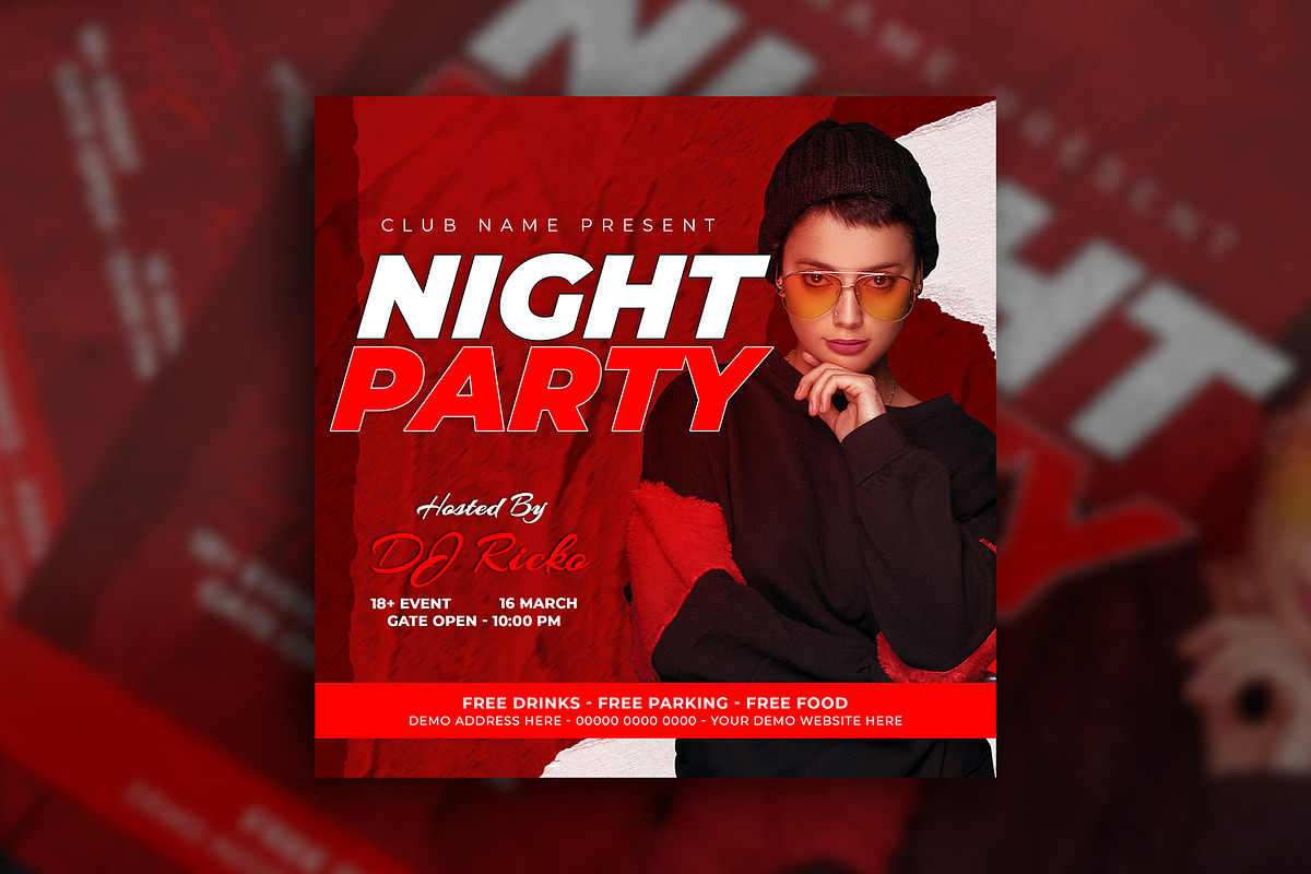 Night club party flyer post template, a Social Media Template by Tanmoy Topu (Photo 10 of 11)