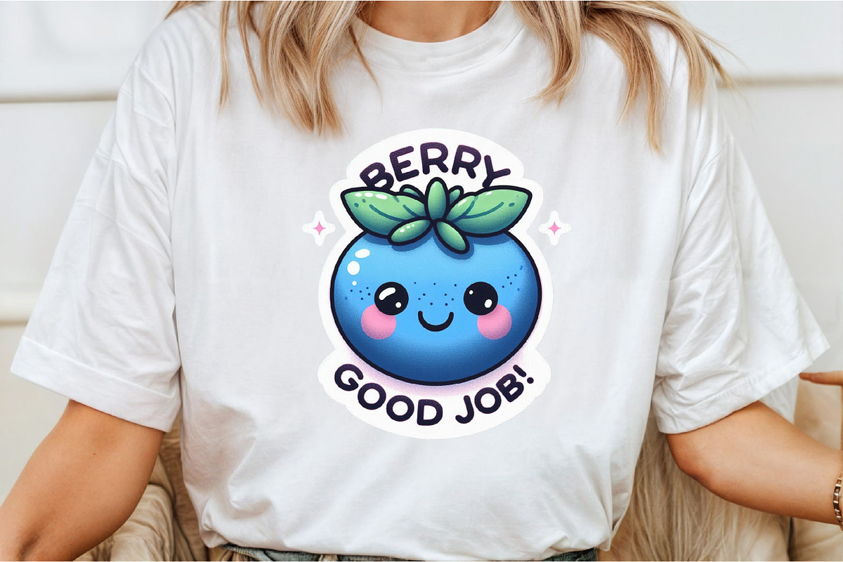 Funny,Berry Good Job Sticker, an Illustration by DreamCafeArt (Photo 5 of 7)