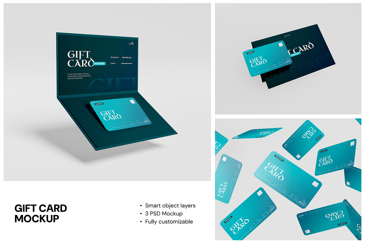 Gift Card Mockup, a Merchandise Mockup by Budogol Studio (Photo 1 of 4)