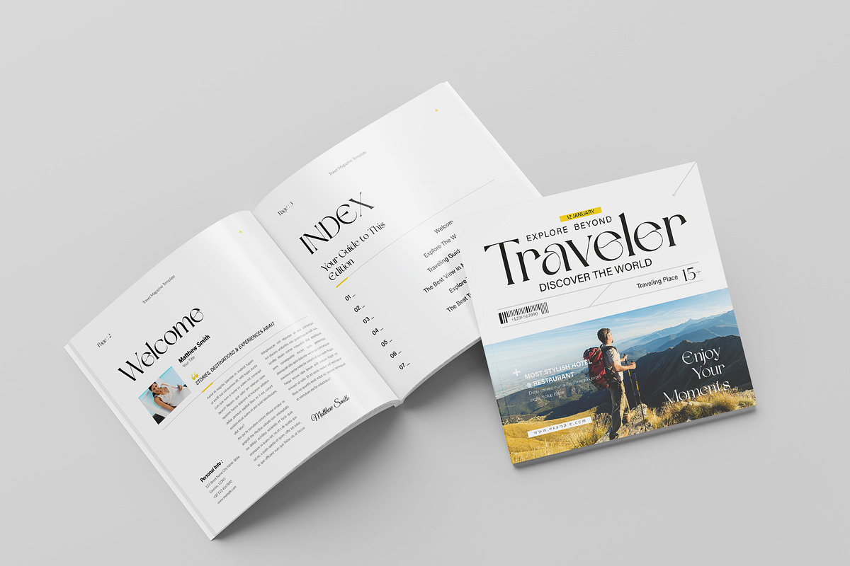 Travel Magazine Template | Square, a Magazine Template by Spark_Creative (Photo 3 of 13)