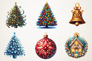 Christmas Tree & Ornaments Cliapart, an Illustration by RobertsArt (Thumbnail 7 of 7)
