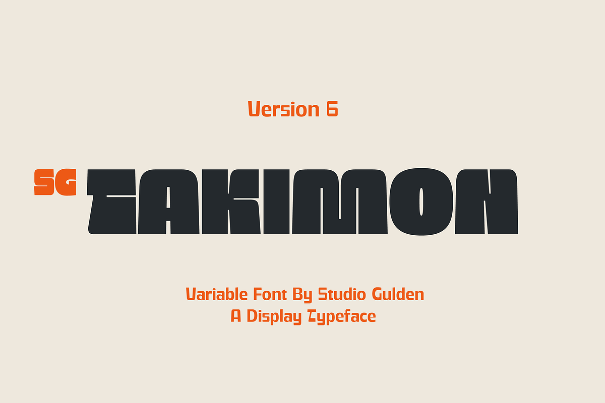 SG - TAKIMON, a Font by Studio Gulden (Photo 1 of 15)