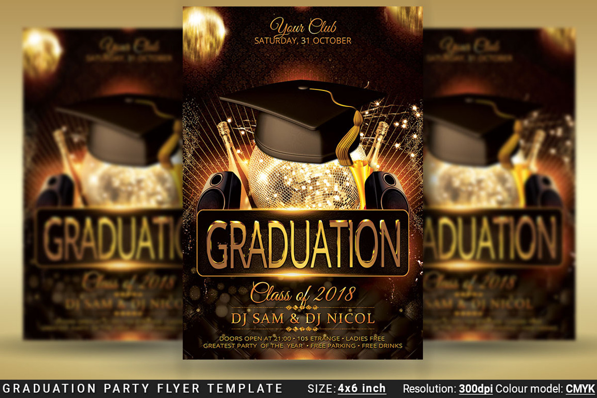 Graduation Party Flyer Template Prom, a Flyer Template by Artolus