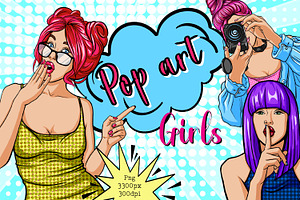 Pop Art Girls, Women Set, Comic