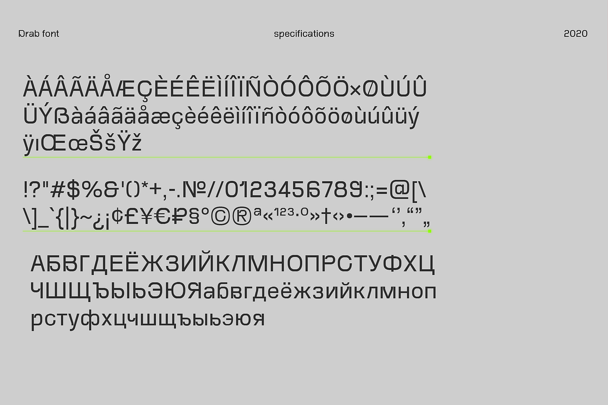 Drab — modern grotesk font, a Sans Serif Font by Viktor Pesotsky | Fonts (Photo 7 of 18)