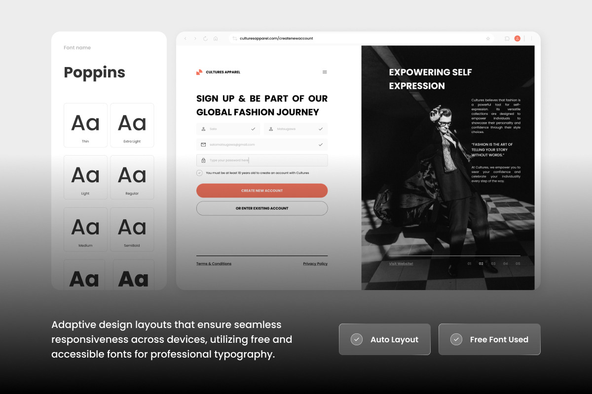 Fashion Login & Register Form UI Kit, an UI Kit Template by productype1 (Photo 3 of 5)