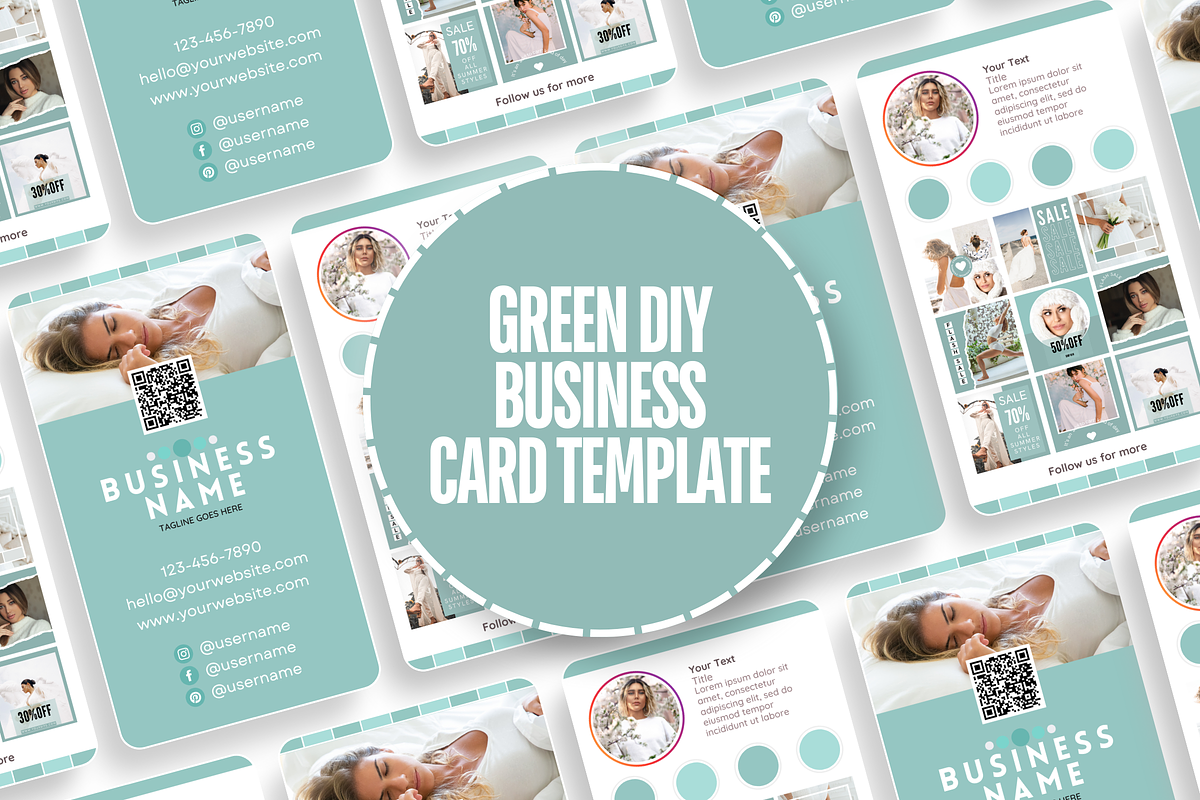 Green Business Card - Logo Included, a Business Card Template by SunshineStudioBoutique (Photo 2 of 9)
