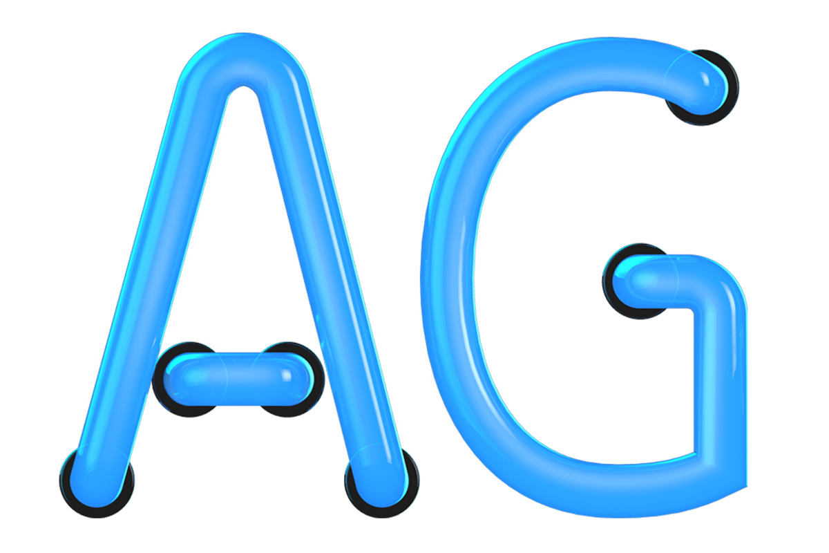 BLUE NEON - Colour font preview 3