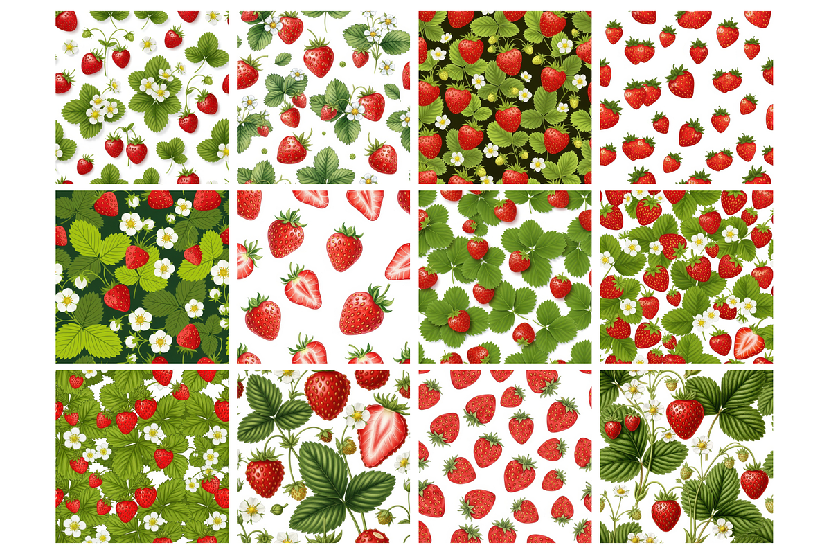 Strawberry Fields Seamless Papers, an Illustration by Mashimara (Photo 2 of 4)