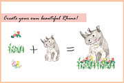Rhino & Toucan-Watercolor Clipart, an Illustration by VianneArt (Thumbnail 6 of 7)