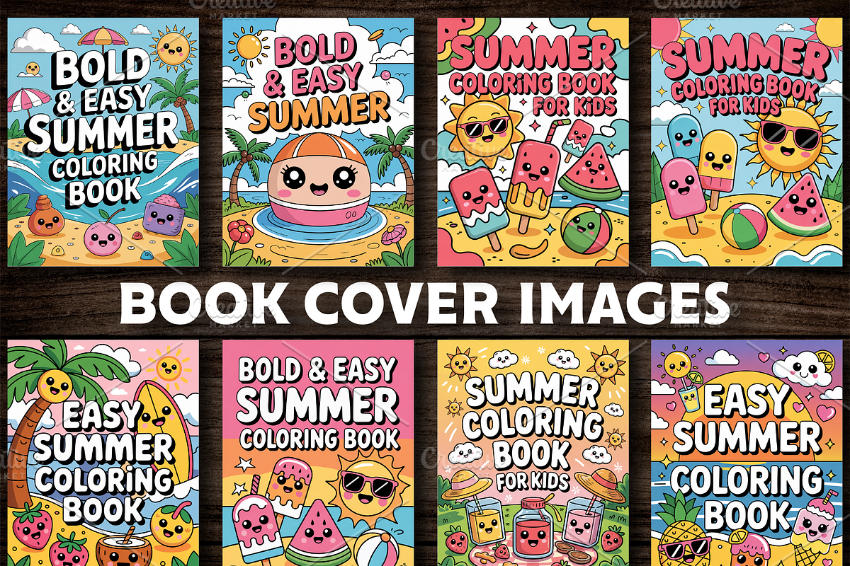 Cute Summer Coloring Pages For Kids, a Seasonal Illustration by Design Station (Photo 3 of 5)