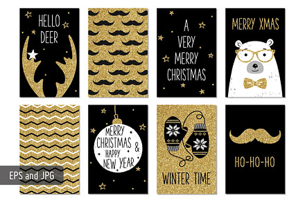 Christmas hipster cards