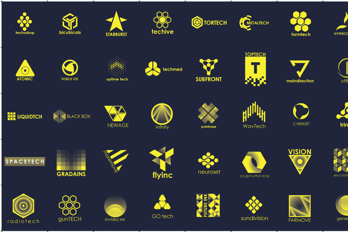 400 tech logos, a Branding & Logo Template by airunreal (Photo 5 of 11)