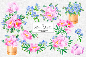 Watercolor Flower Garden Collection