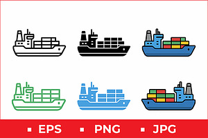 Cargo Ship Icons, a Solid Icon by Artonix