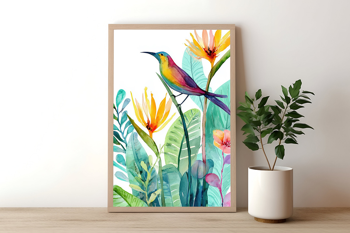 Exotic Botanical Bird Illustration, a Decorative Illustration by Housui Patterns (Photo 6 of 12)
