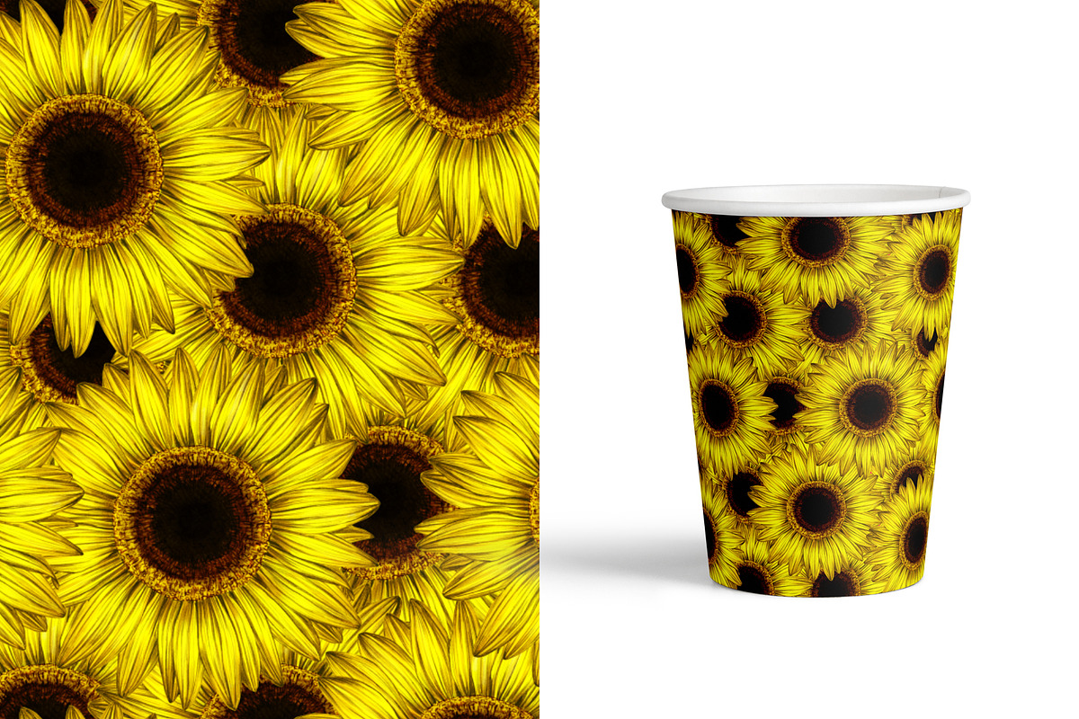 Sunflower - seamless patterns., a Pattern Graphic by ARTVracovska (Photo 5 of 5)