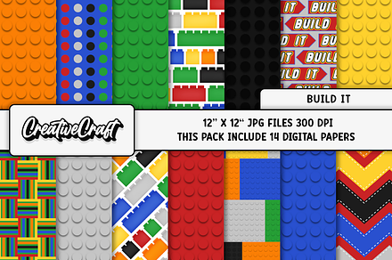 Lego Digital Papers Scrapbook