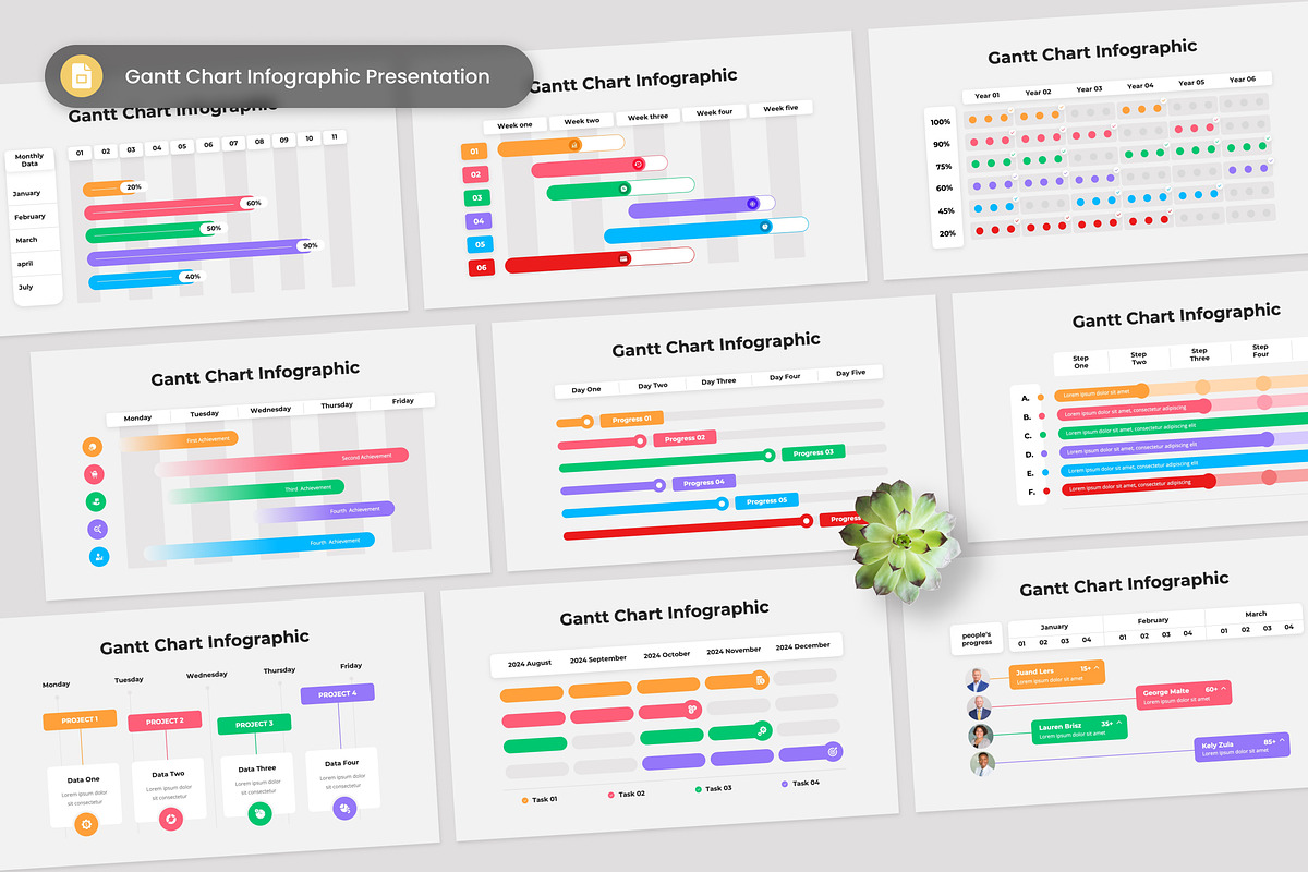 Gantt Chart Infographic Slides, a Presentation Template by Antstheme (Photo 1 of 2)