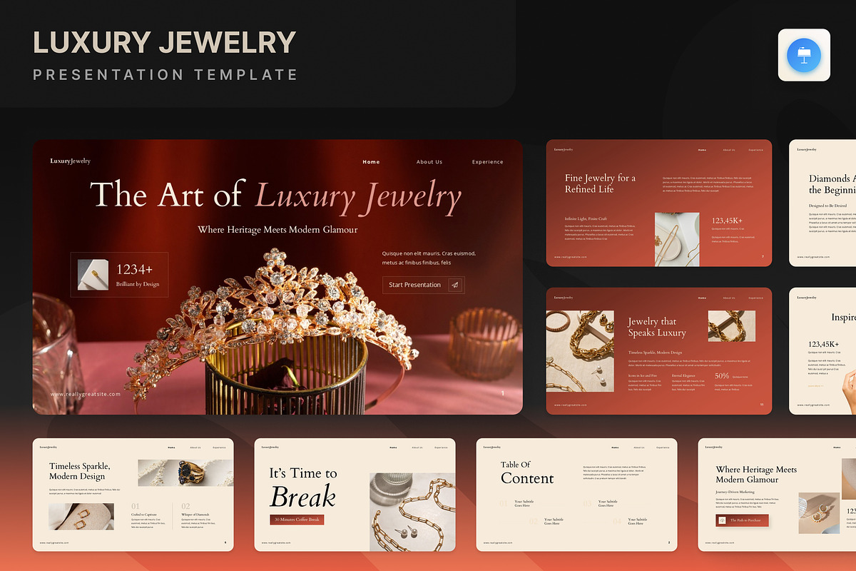 Luxury Jewelry Presentation, a Presentation Template by Annora Studio (Photo 1 of 7)