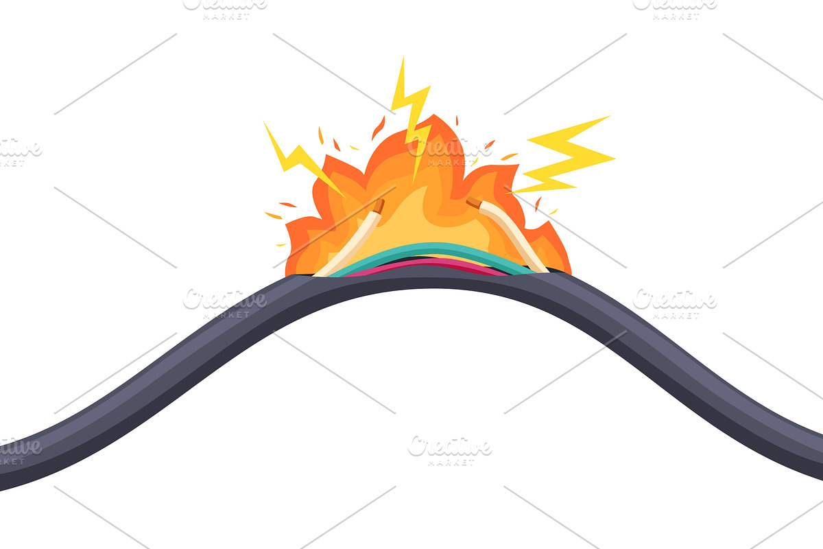 Electrical short circuit background, an Illustration by Valerie Bodnar