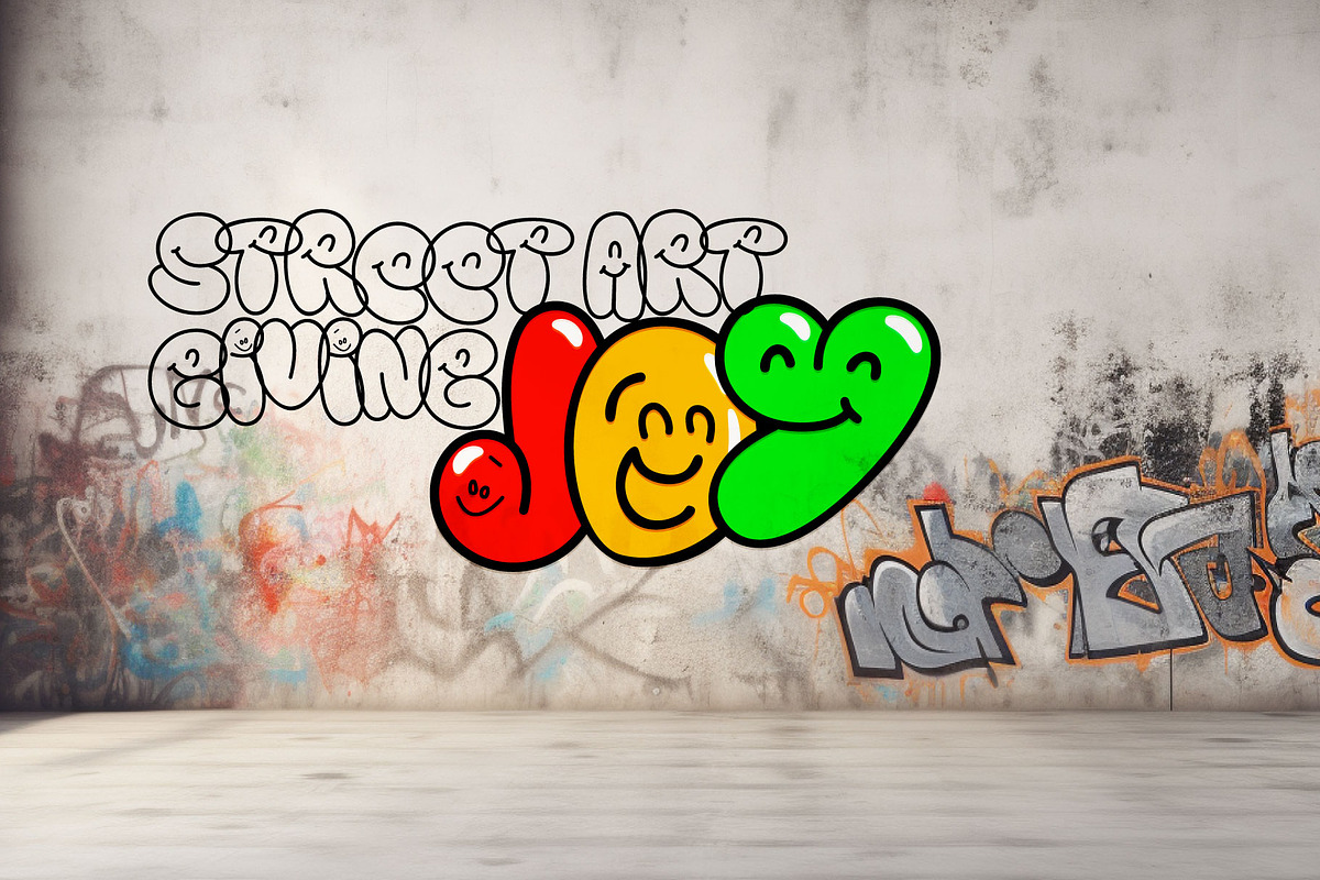 Bubble Graffiti Font, a Font by artyway (Photo 4 of 6)