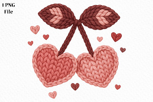 Faux Crochet Valentines Day Cherry, an Illustration by Canvas Craft
