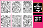 Floral Mandala Coloring Pages, a Pattern Graphic by mirajeee (Thumbnail 2 of 4)