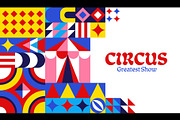 Circus show flyer with grid pattern, an Object Illustration by Buch&Bee (Thumbnail 2 of 3)