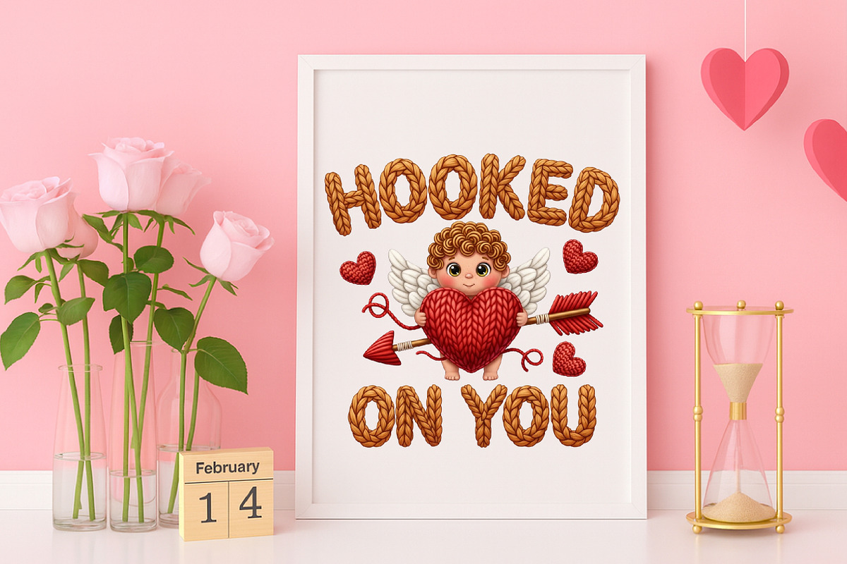Knitted Hooked Cupid Valentine PNG, an Illustration by Canvas Craft (Photo 3 of 7)
