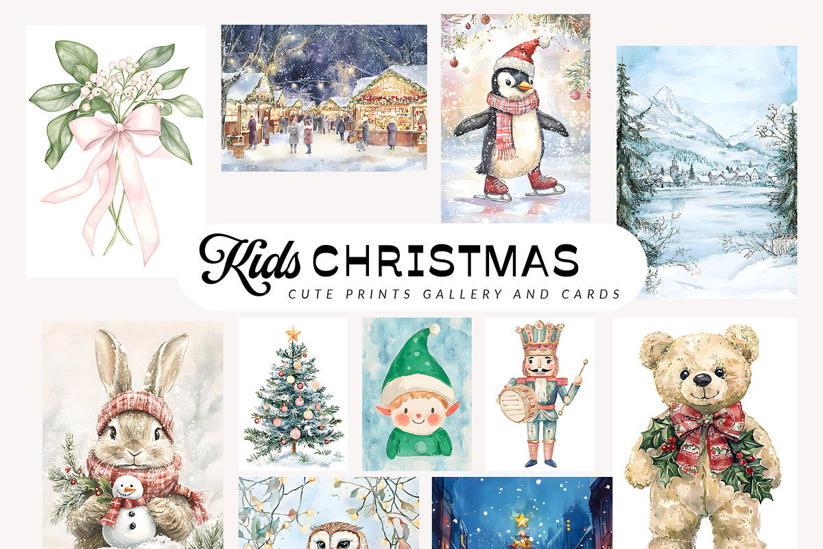 Cute Kids Christmas Prints, a Graphic by SunnyAfternoons (Photo 4 of 10)