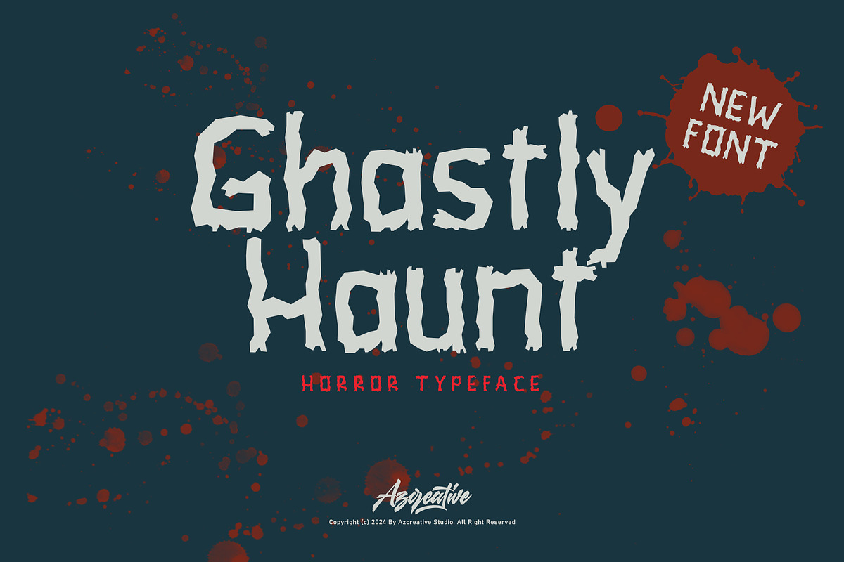Ghastly Haunt - Unique Spooky Font, a Font by Azcreative Studio (Photo 1 of 6)