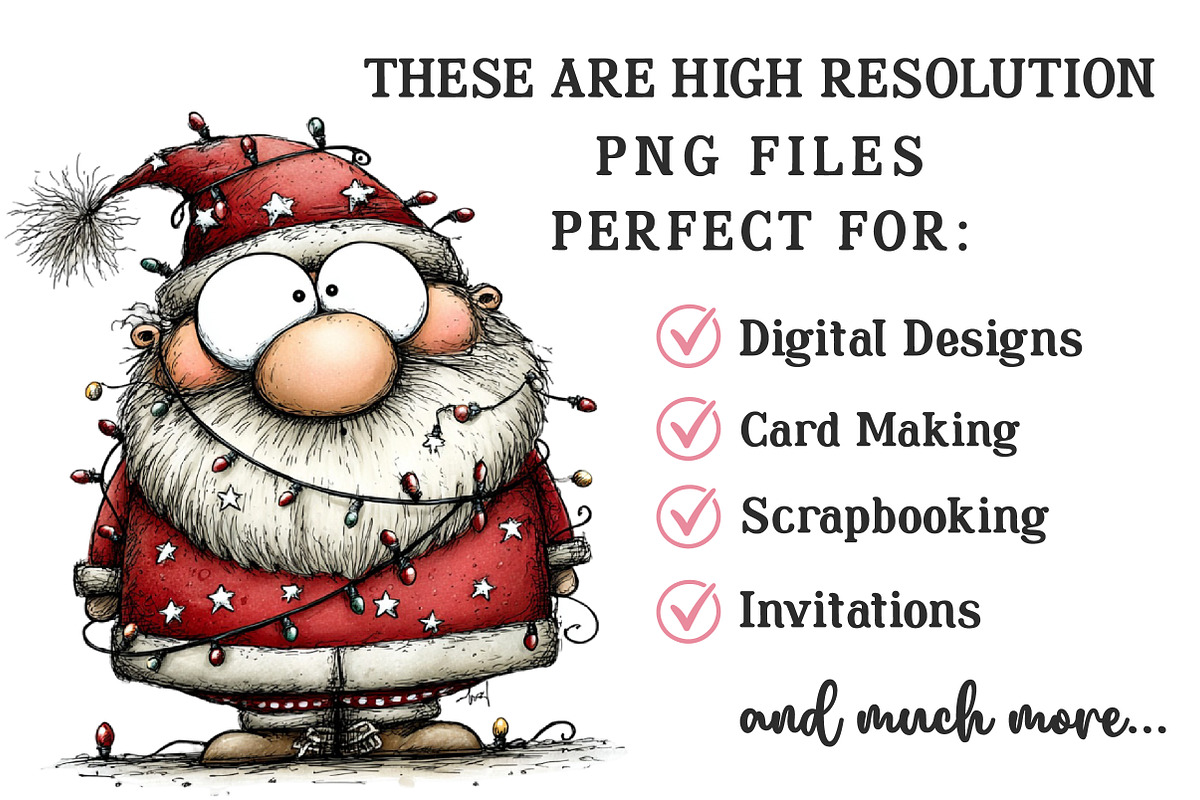 Whimsical Christmas Santa Clipart, an Illustration by OK Design (Photo 5 of 6)