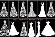 Fashion Dress Silhouettes Set, an Illustration by musafir_fashion (Thumbnail 1 of 20)