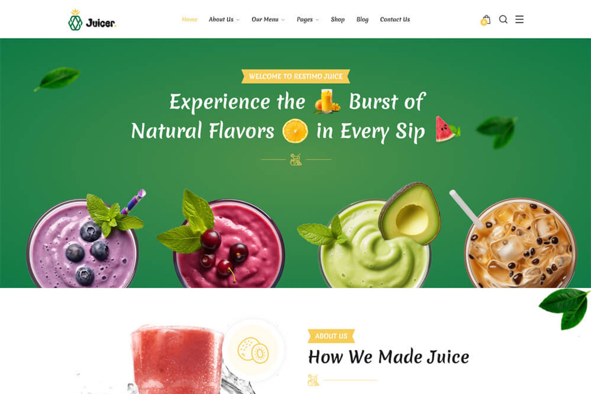 Restaurant WordPress Theme, a WordPress Template by UInstrument (Photo 6 of 6)